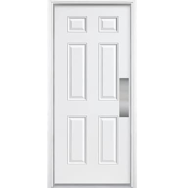 Deck the Door Decor | Placa de empuje de puerta - Montaje adhesivo 3M - Múltiples tamaños y acabados (níquel satinado, 3 x 12)