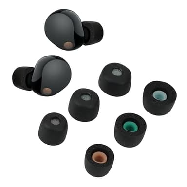 kwmobile Almohadillas Repuesto Compatibles con Sony WF-1000XM5 - Set de 6X Puntas Auriculares - Negro