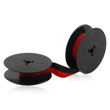Smomend Cinta Máquina de Escribir de Nylon, Cinta Máquina Escribir Universal 7 Metros x 1.3 cm, Compatible con Modelos Antiguos y Modernos, Accesorios para Máquinas de Escribir (Negro, Rojo)