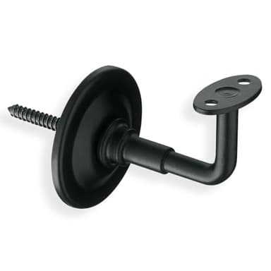 Amig - Soporte para Barandilla de Escaleras | Acero | Resistente al Óxido y a la Corrosión | Para Interiores y Exteriores | Color: Negro | Dimensiones: Ø 70 x 75 x 45 mm