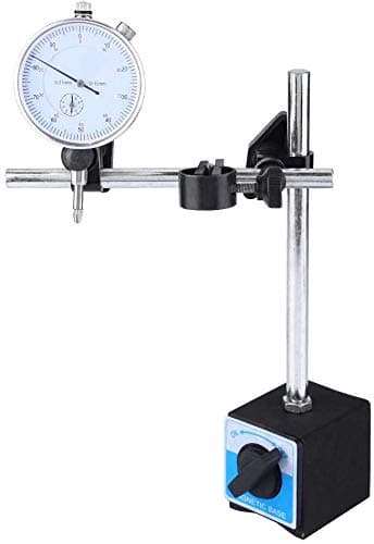 Ejoyous Trípode de medición magnético con reloj comparador, rango de medición 0-5/10 mm, precisión de visualización 0,01 mm, base magnética, digital, medidor, acero al carbono, plástico