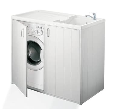 Negrari - 6008s Cubierta móvil y de lavado reversible, resina, blanco, de 109 x 60 x 94 cm