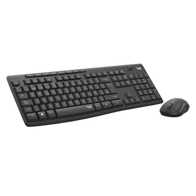Logitech MK295 Combo de Ratón y Teclado Inalámbricos Tecnología SilentTouch, Teclado Numérico Completo, Botones de Atajos, Receptor Nano USB, 90% Menos de Ruido, Disposición QWERTY Portugués, Negro