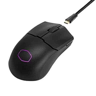 Cooler Master MM712 RGB-LED Ratón Gaming Inalámbrico Híbrido Ultraligero 59g – Sensor Óptico PAW3370 19K dpi, Switches Ópticos 70 Mill Clics, Sistema On-The-Fly, MasterPlus+ (38K dpi, Solo PC), Negro