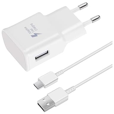 Enchufe Cargador USB, Cargador Rápido con Cable de Carga Rápida USB C Compatible con Samsung Galaxy S8,S9,S10,S20,S21,S22,S23 Plus A54,A52S,A53,A34,A20,A14,A13,M54,M53, M14, M13 5G Note 8