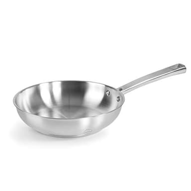 LACOR - 45420 - Sartén Foodie, Sartén Sin Antiadherente, Compatible con todo tipo de Cocina, Ecológica, Fondo Termo Difusor, Acero Inoxidable, 20 cm, Gris