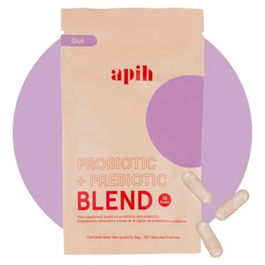 Apih Way - Probioticos y Prebioticos Intestinales | Probioticos Hinchazón Abdominal | Probióticos Flora Intestinal | Prebioticos y Probioticos para Colon Irritable | Probióticos + Fibra (FOS)