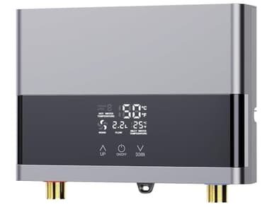 Calentador de Agua Electrico Instantaneo 220v 6000w, Calentador de Agua sin Tanque con temperatura constante, Ahorro de Energía, mini calentador de agua punto de uso para Cocinade Baño (Sliver)