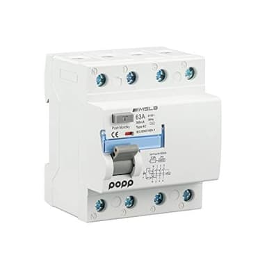POPP® Electric Interruptor diferencial (RCCB) Superinmunizado gama industrial 3P+N clase ASI 30mA/300mA (63A, 300mA)