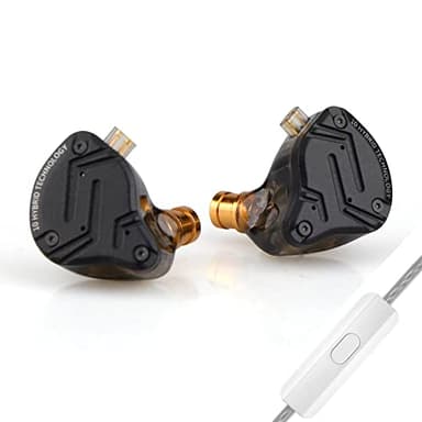 Linsoul KZ ZS10 PRO X 1DD + 4BA Driver Híbrido Actualizado HiFi in ear Auriculares IEM con Placa Frontal de Aleación, Cable Desmontable 2Pin Plateado empotrado para Audiófilos Músico DJ(Con micrófono)