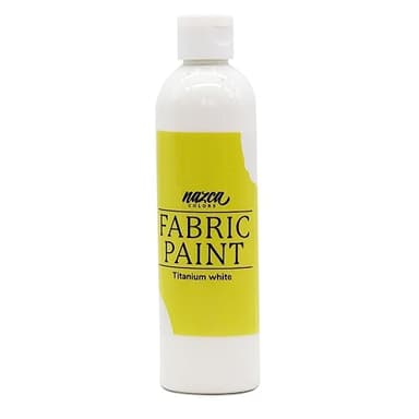 Nazca Colors Pintura Textil Blanca 250ml – Pintura para Tela y Cuero Permanente ideal para Pintar Ropa, Camisetas, Jeans, Bolsas, Zapatillas de Tela y Piel – Gran Capacidad de Cobertura