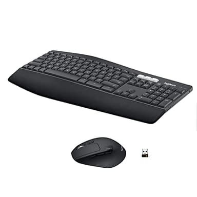 Logitech MK850 Combo Teclado y Ratón Inalámbrico Multidispositivos, 2.4 GHz/Bluetooth, Estructura Curvada, 12 Botones Programables,Batería de hasta 3 Años,PC/Mac,Disposición QWERTY Español,Negro