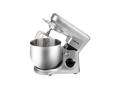 Swiss Pro+ Batidora Amasadora 10Litros 2200W en 6 Niveles, 5 Funciones, Movimiento Planetario Bol de Acero de 10 Litros y Accesorios para Batir y Amasar (Gris)