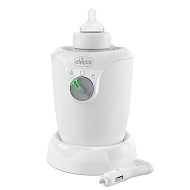 Chicco Calienta Biberones Doméstico y de Viaje con 2 Programas y Apagado Automático, Calienta Temperatura Ideal – Calentador de Alimentos para Bebés, Apto para Tarritos, 110W, Color Blanco