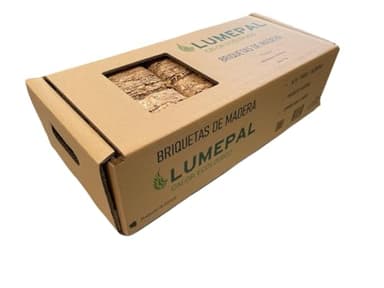 Briquetas de Madera Fabricadas con Astilla prensada - Caja de 12 Unidades