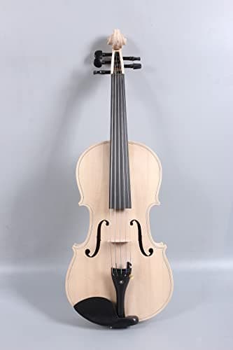 4/4 Violín de tamaño completo violín blanco sin terminar 5string violín con accesorios de ébano madera de abeto de arce profesional