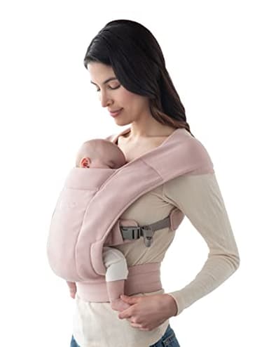 Ergobaby Embrace Mochila Portabebe Ergonómica Recién Nacidos, Extra Suave y Ultraligero, Rosa, 1 Unidad