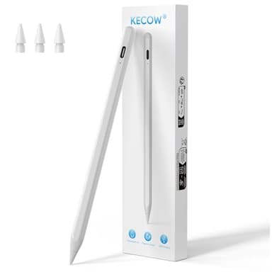 Lápiz para Pantalla Táctil, Lápiz para iPad 2018 a 2024, Lápiz Stylus de Rechazo de Palma Lápiz, Lápiz iPad con 3 Puntas, Lapiz Táctil con Función Detección de Inclinación