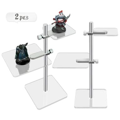 Byhoo 2 elevadores de combate en miniaturas voladoras DND, soporte de vuelo con plataformas acrílicas ajustables, accesorios esenciales de terreno DND, regalo ideal para DMs y entusiastas de los