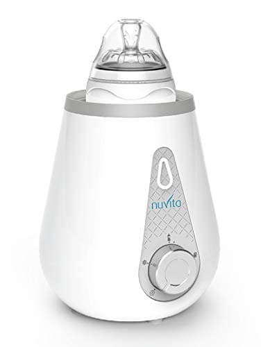 Nuvita 1165, 4 en 1 Calienta Biberones Eléctrico Portátil Bebé, Casa y Coche, Protección de Calentamiento Excesivo, Incluye Adaptador para Coche, Para Viaje, Leche y Alimentos, Marca EU, Blanco