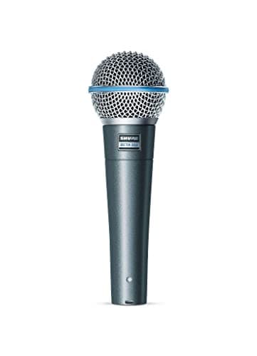 Shure Beta 58A Micrófono Vocal dinámico supercardioide de un Solo Elemento para Escenario y Estudio, Incluye Adaptador de Soporte Ajustable A25D, Adaptador de Rosca de 5/8 a 3/8