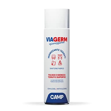 Camp VIAGERM Detergente con Alcohol 70% para Tejidos y Textiles, Desinfectante y Higienizante en aerosol, 500 ml