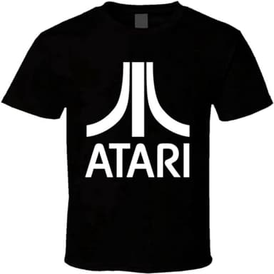 Atari Retro 2600 1980's Logo Camiseta para hombre, Negro, L