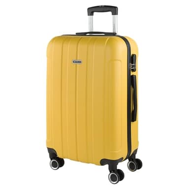 ITACA - Maletas de Viaje Rígidas ABS - Maleta de Viaje Cabina, Maleta Mediana y Maleta Grande - Asa Telescópica, 4 Ruedas Giratorias y Candado de Combinación, Amarillo
