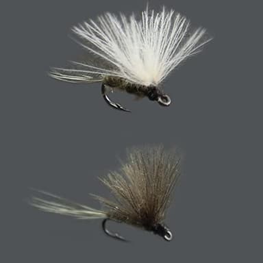 Moscas secas para pesca con mosca/ninfas/paracaídas Caddis/Oreja de liebre Dorato/ELK Hari/GRIFFITH'S GNAT/HEMMINGWAY/Parachute Adams/Royal Coachman/PEG'S Midge (Pequeño CDC Dun)