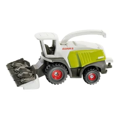 siku 1418, Cosechadora de forraje Claas, Metal/Plástico, Blanco/Verde, Tubo de descarga móvil