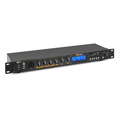 Power Dynamics PDC75 - Reproductor Multimedia con reproductor MP3 con USB y SD, incluye Receptor bluetooth para hacer streaming de tu música. Radio FM. Formato rack de 19". 3 entradas rca, salidas XLR