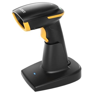 Inateck Escáner de Códigos de Barras Bluetooth 2D, Escáner QR Code 2D Inalámbrico con Batería de 2600 mAh y Base de Carga Inteligente, Escáner Portátil Compatible con AI, App, SDK, BCST-36