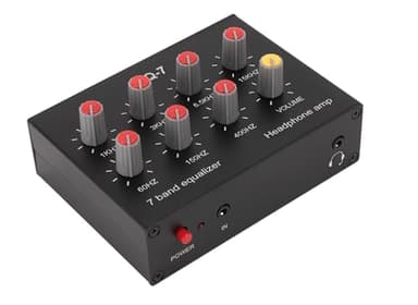 Ecualizador de Sonido de 7 Bandas, Ecualizador Digital de Doble Canal, Ajuste de Graves Altos de 12 DB, Entrada de Salida RCA, Interfaz de Entrada de 3,5 Mm Compatible con