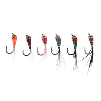 Generic 6pcs Moscas NINFA de La Pesca con Mosca para Los Cebos del Señuelo de La Pesca con Mosca de La Trucha