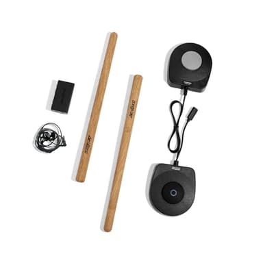 AeroBand PocketDrum2 MAX (2024) Batería electrónica, baquetas, pedales de aire con adaptador Bluetooth, para tocar la batería siempre, 8 tonos y USB MIDI, para niños y adultos, incluye auriculares
