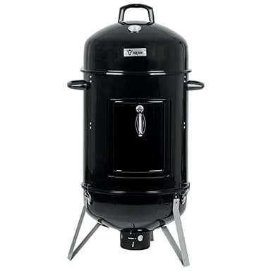 BBQ-Toro Ahumador 4 en 1 "Oak" | Ø 47 cm | Barril de Ahumado, Fumador | Parrilla de Ahumado, Parrilla de Carbón con Tapa | Horno para Leña | Barbacoa, Smoker, Barril Ahumador