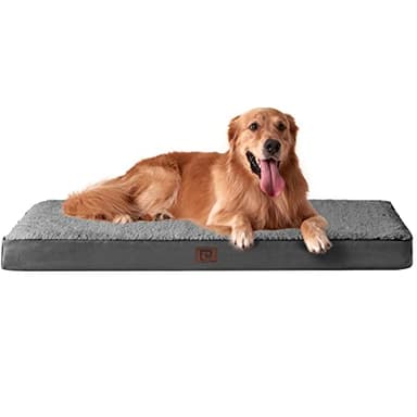 EHEYCIGA Cama Perros Extra Grande Ortopédica, 112x81x9cm Colchon Perro con Espuma De Caja De Huevos, Colchoneta Perro Lavable, Dog Bed, Gris
