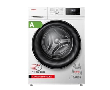 Corberó - Lavadora Secadora Carga Frontal | 8 Kg/5 Kg | CLSH85VIN | 1400 RPM | 15 Programas | Inverter | Lavadora Jet | Vapor | Inicio Diferido | ECOlogic | Puerta XXL | Blanco, Acero