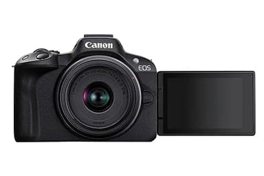 Canon EOS R50 Cámara Mirrorless + Objetivo RF-S 18-45 mm F4.5-6.3 IS STM, Cámara Evil APS-C (24,2 MP) -4 EV, Vídeo 4K 30 fps, Dual Pixel CMOS AF II, Pantalla Táctil de Ángulo Variable, Negro