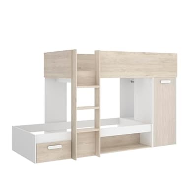DEKIT GRUPO RIMOBEL Cama Nido, Melamina, Blanco/ALISTONADO, 150 x 245.8 x 111.7, 03K4748654
