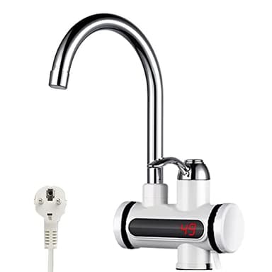 Grifo de agua caliente instantáneo de 220 V 3000 W, calentador de agua eléctrico, grifo de agua caliente rápido con pantalla digital LED, cocina, baño, acero inoxidable, grifo de agua caliente