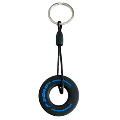 AUTOZOCO Llavero neumático Formula 1 metálico, Llavero F1, Llavero automovilismo, Llavero neumático de goma, Llavero rueda de carreras, Llavero goma de Fórmula 1, Azul