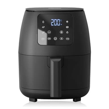 Freidora de aire digital mini Tristar - Libre de aceite - 6 programas de cocción - Revestimiento antiadherente - Termostato ajustable - 2L - 1500W - FR-9015