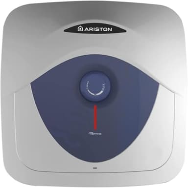 Ariston Blu Evo RS - Termo Eléctrico 10 Litros Bajo Consumo, Calentador de Agua Eléctrico Vertical Potente Tamaño Reducido 27,6x36x36cm, Calentadores Instalación en España - Eficiencia A, Rango (A+/F)