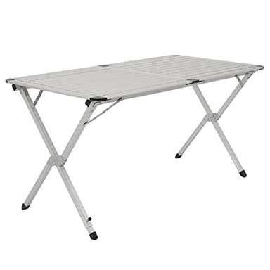 CampFeuer Mesa de Camping Plegable de Aluminio para 4 Personas | 140 x 70 x 70 cm | Plegable, Abatible y Regulable en Altura | Acampada, Jardín y Terraza