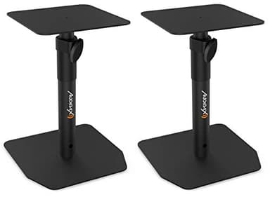 Audibax Neo STM-20 - Soporte de Escritorio de Altavoz - Soporte para Monitor de Estudio - Altura Regulable de 30 a 37 cm - Base Robusta de Acero - Compatibilidad Universal con Altavoces HiFi