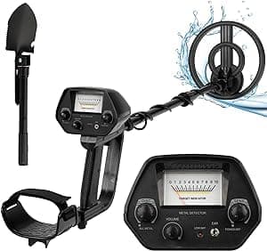 XDOVET - Kit de detección de metales profesional multimodo conmutable, bobina impermeable, alta precisión, con pala de excavación, color negro, para adultos y niños