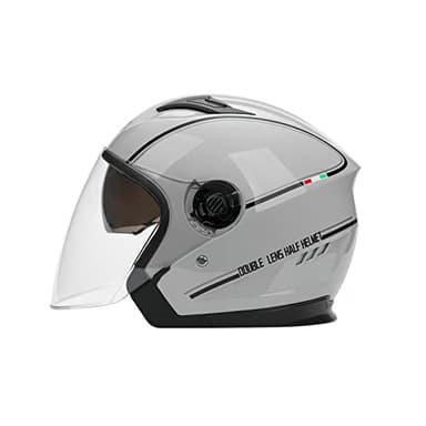 LIONCIANO Casco de Moto Jet Abierto, Casco de Patinete Eléctrico con Visera, Casco Moto de Scooter para Mujer Hombre Adultos(Gris)