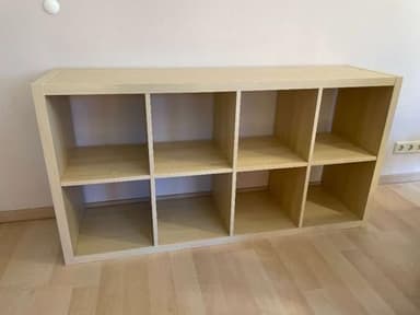 IKEA Kallax - Mueble rectangular de 8 estantes, marrón, 77x147 cm
