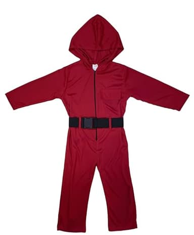 Disfraz de Cosplay de Película Juego de Calamar para Niños y Adultos (Traje Rojo Niño, 4-5 AÑOS)